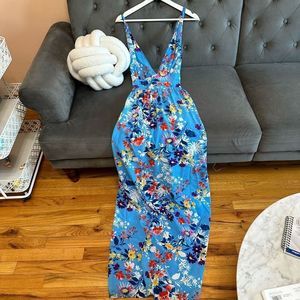 Yumi Kim blue floral maxi dress sz s small (bb4994)